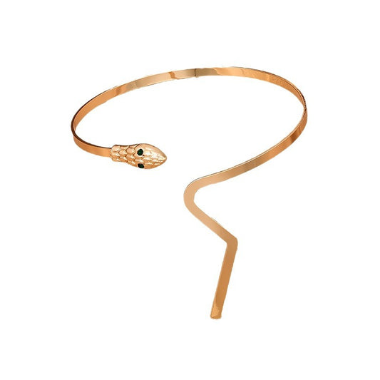 Exaggerated Snake Twist Wrap Metal Bracelet - Vienna Verve Collection
