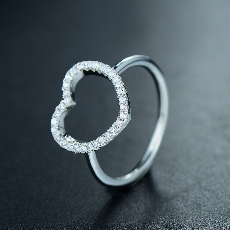 Women's European and American Sterling Silver Zircon Ring