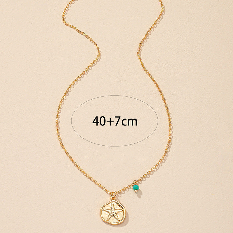 Colorfast Luxury Starfish Necklace with Celeb Clavicle Chain