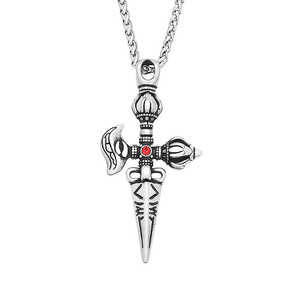 Punk Cross Stainless Steel Men's Pendant Necklace