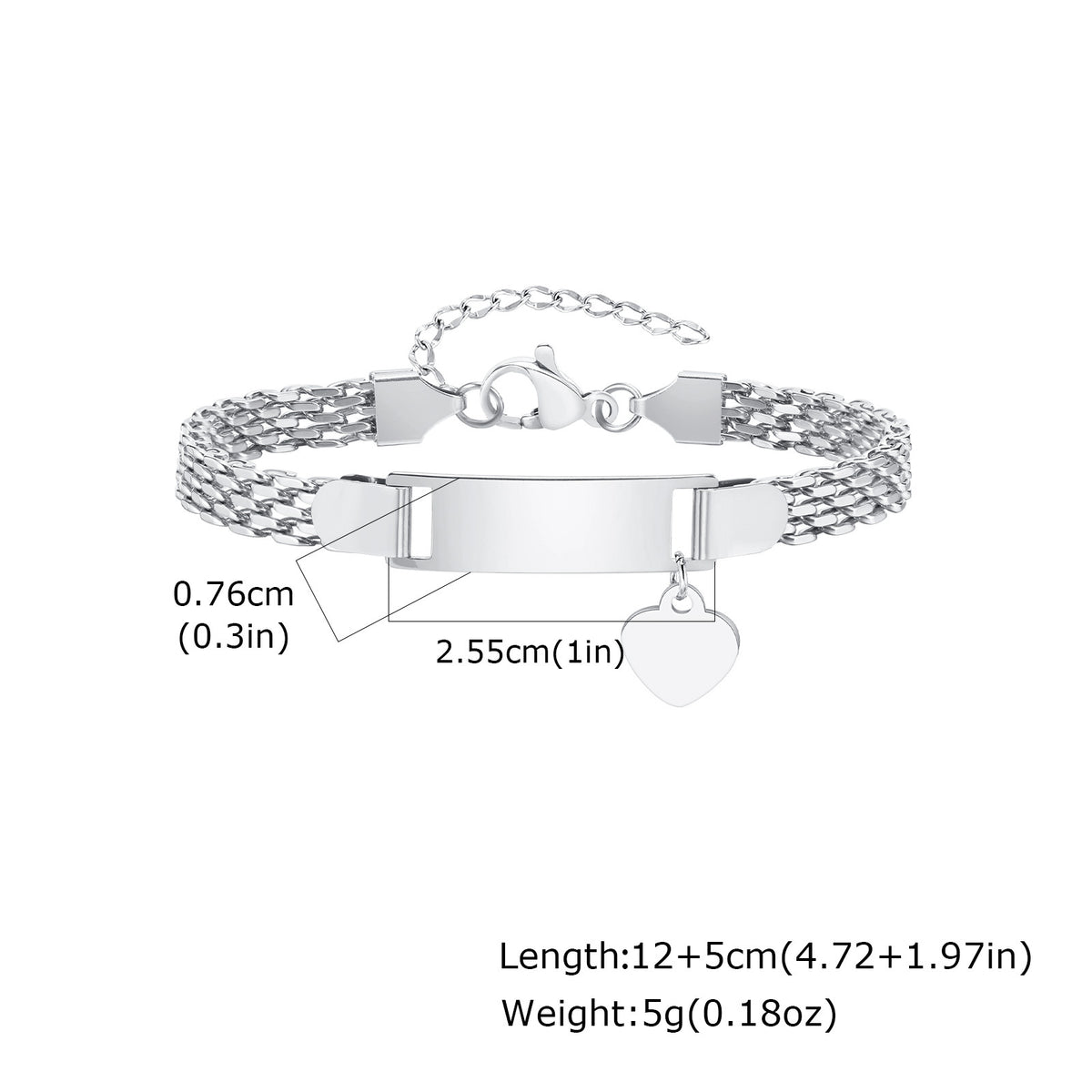 And Personalized Curved Brand Stainless Steel Bracelet Unisex