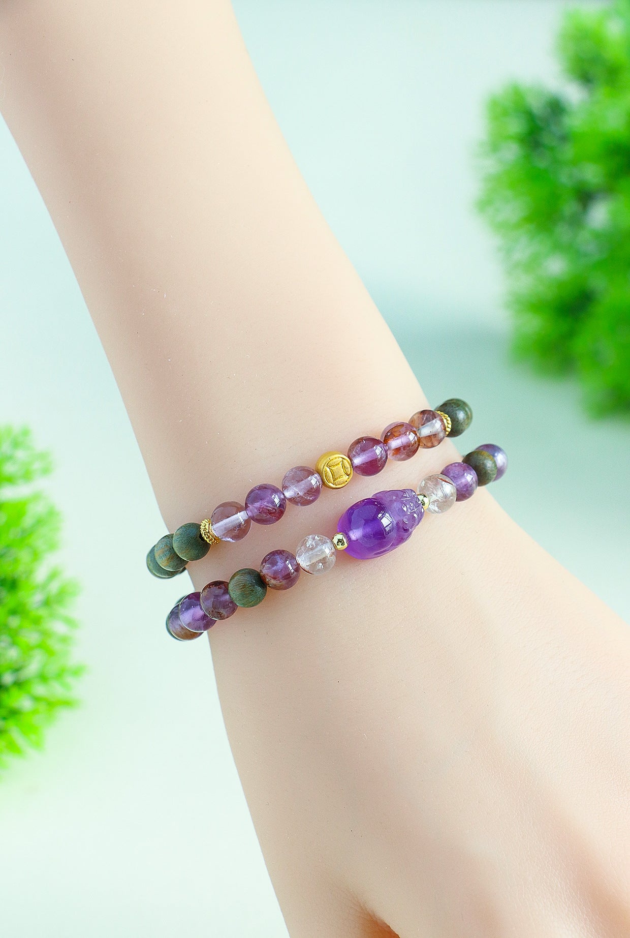 Planderful Fortune's Favor Bracelet – Unique Amethyst and Sandalwood Design