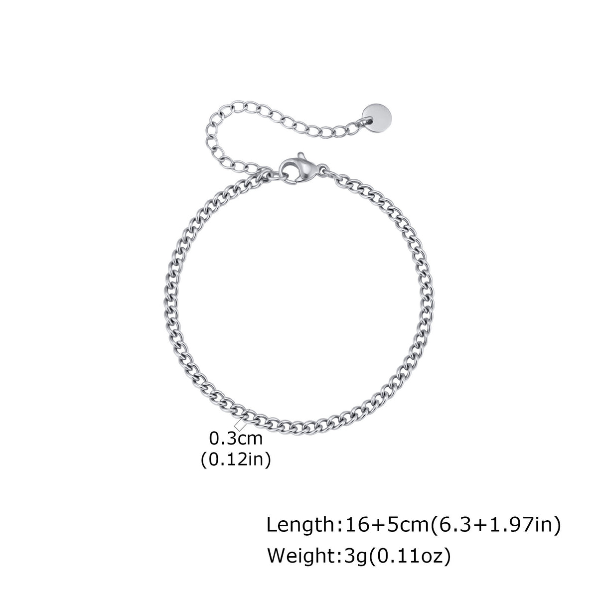 Slim Herringbone Stainless Steel Bracelet