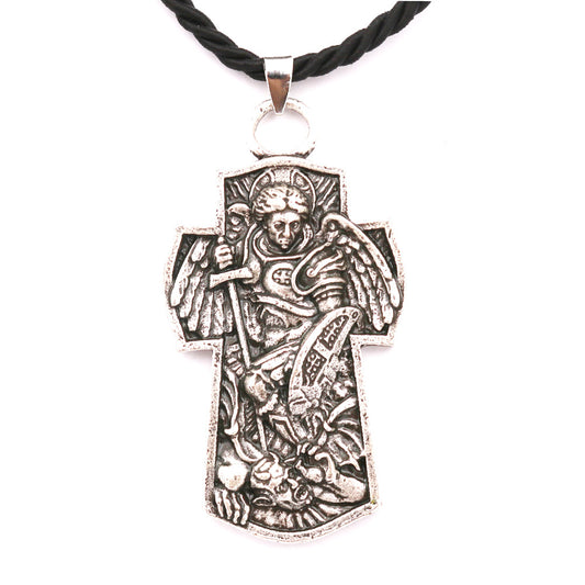 Saint Michael Archangel Alloy Necklace - European and American Style Men's Pendant from Planderful Collection