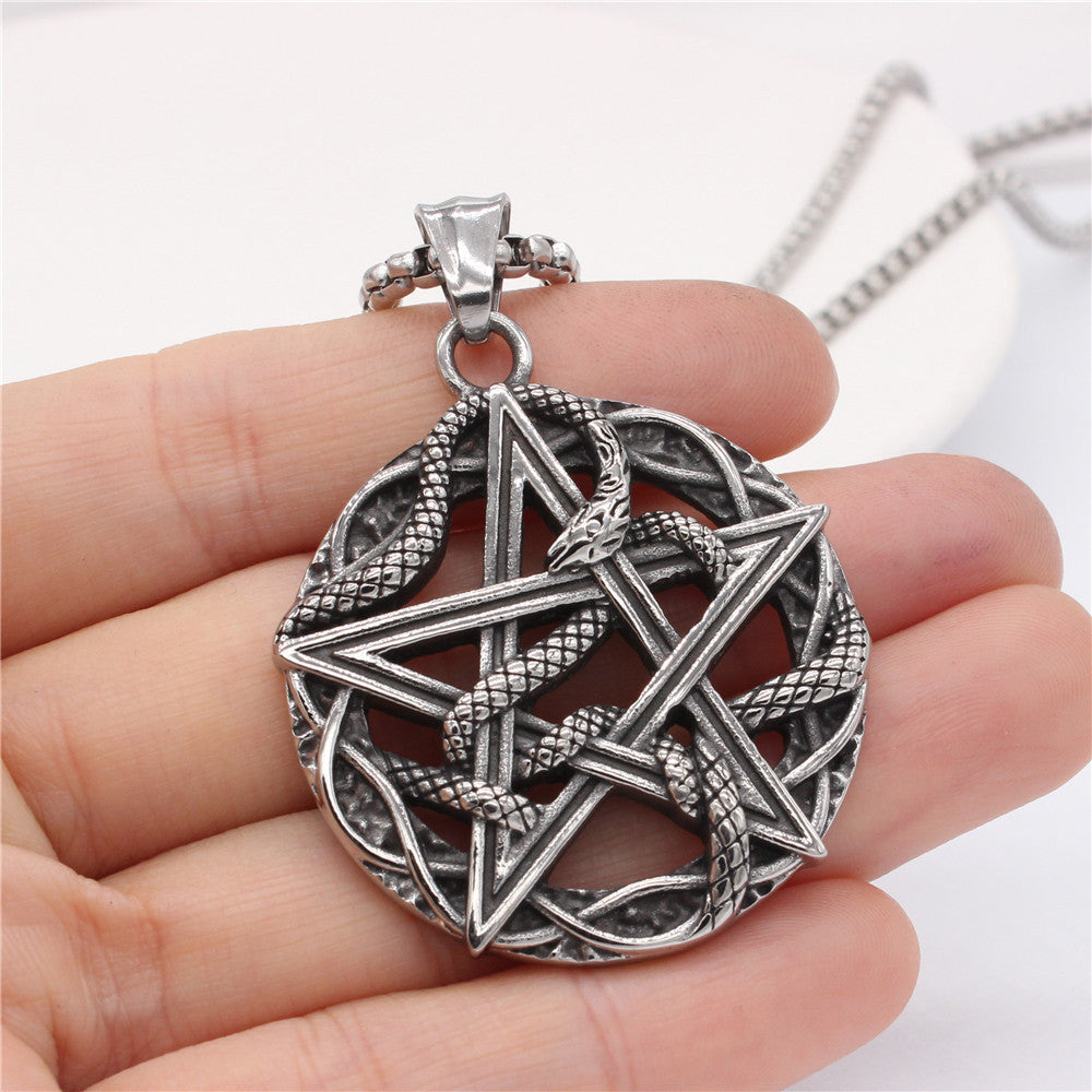 Personalized Titanium Steel Pendant For Men And Women Retro Cobra Five Star Charm By Planderful Everyday Genie