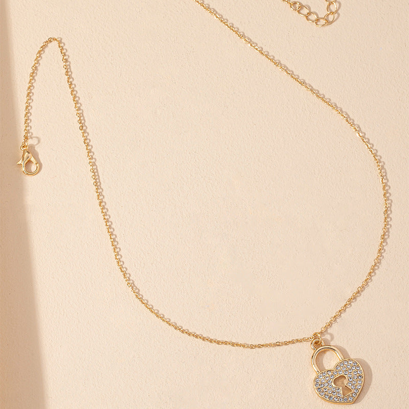 Elegant Love Necklace with Lock Pendant - Vienna Verve Collection