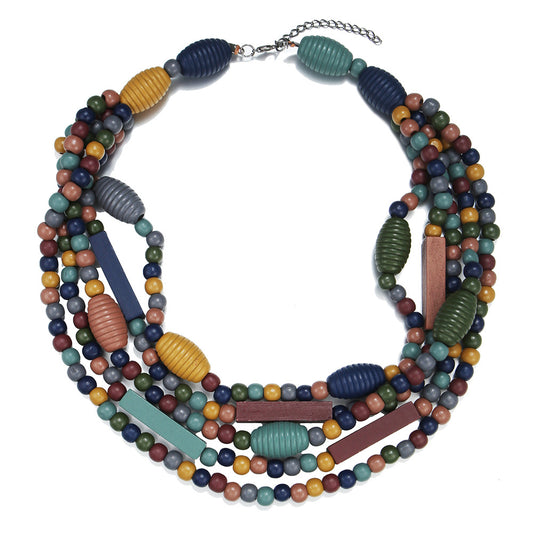 Amazon Handmade Wooden Necklaces with Ethnic Style and Natural Gem Accents