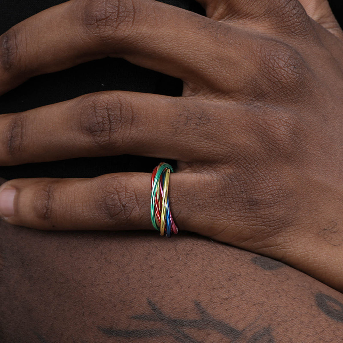 Stainless Steel 6-Ring Color Ring Unisex