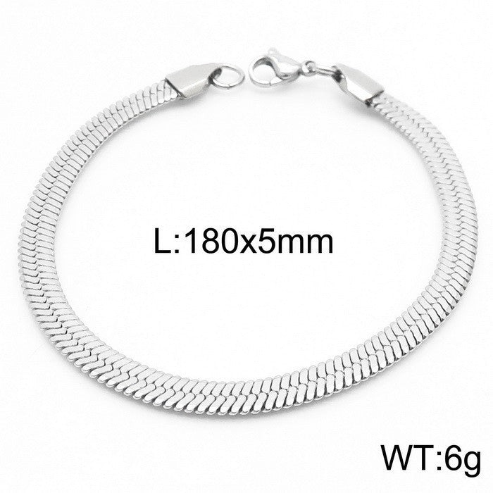 Minimalist Daily Commuter Multi-Size Blade Chain Unisex Bracelet Stainless Steel Bracelet