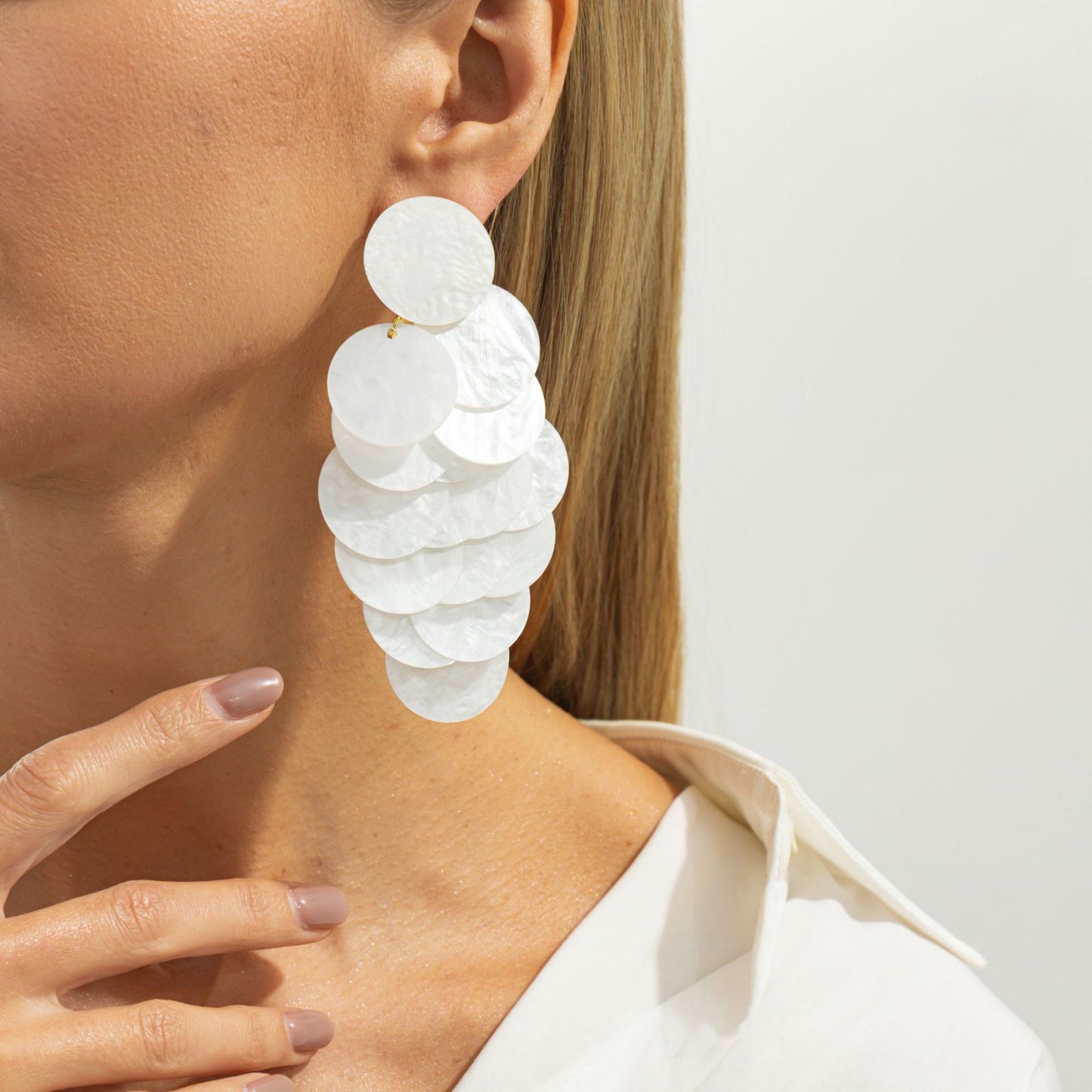 Planderful Vienna Verve Acrylic Disc Earrings For Women Fringed Statement Jewelry
