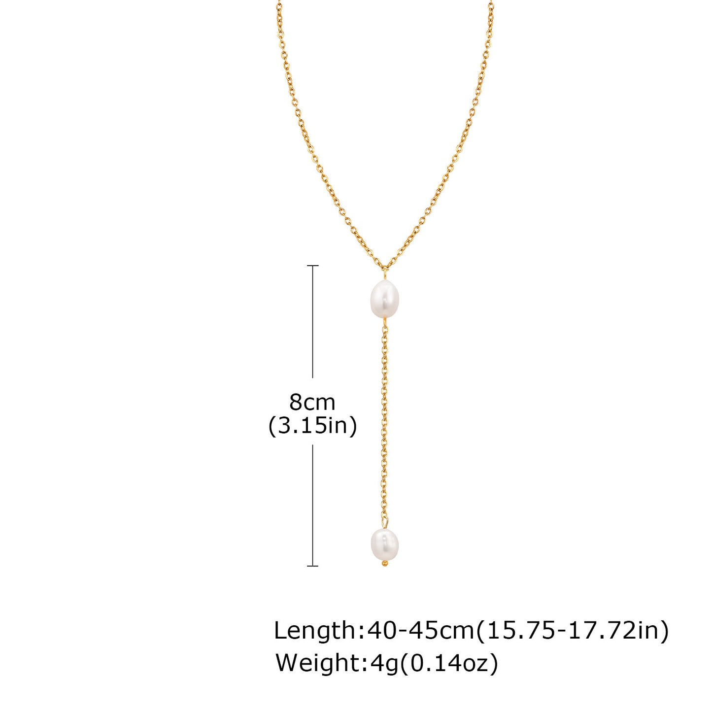 A Variety Of Y-Shaped Necklace – Women's Gold Imitation Pearl Tassel Stacked With Style