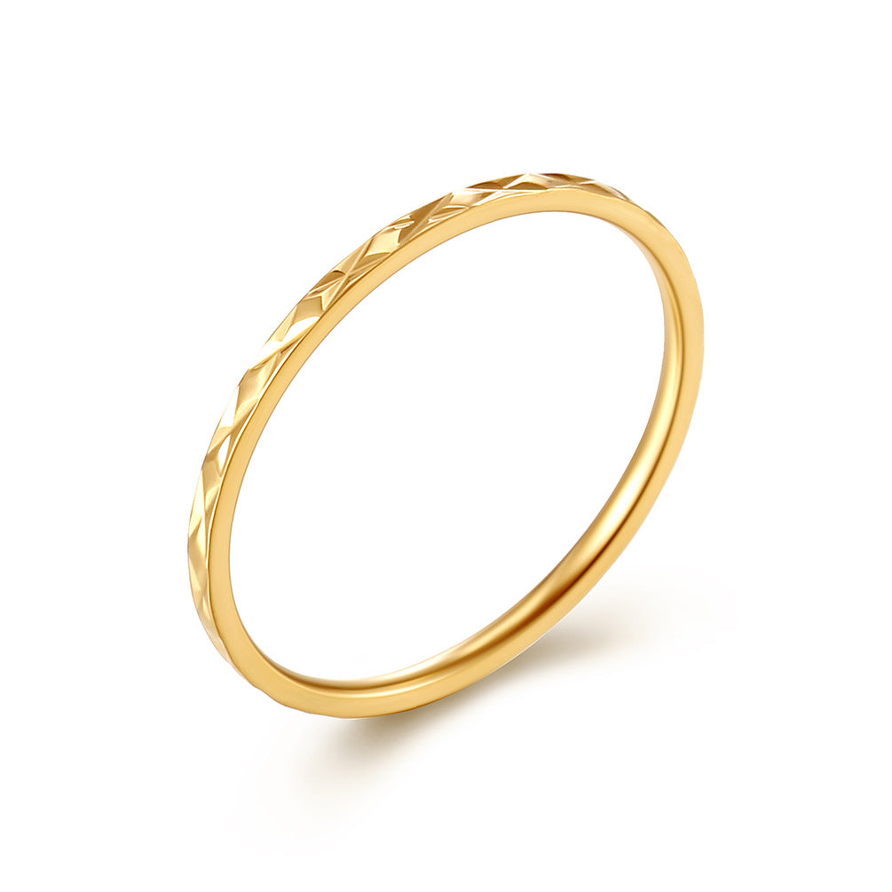 European And American Simple Rhombus Stacking Tail Rings
