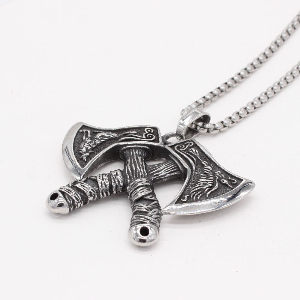 Viking Axe Pendant Necklace Titanium Steel Durable Unisex Jewelry By Planderful Everyday Genie Premium Gift For Men