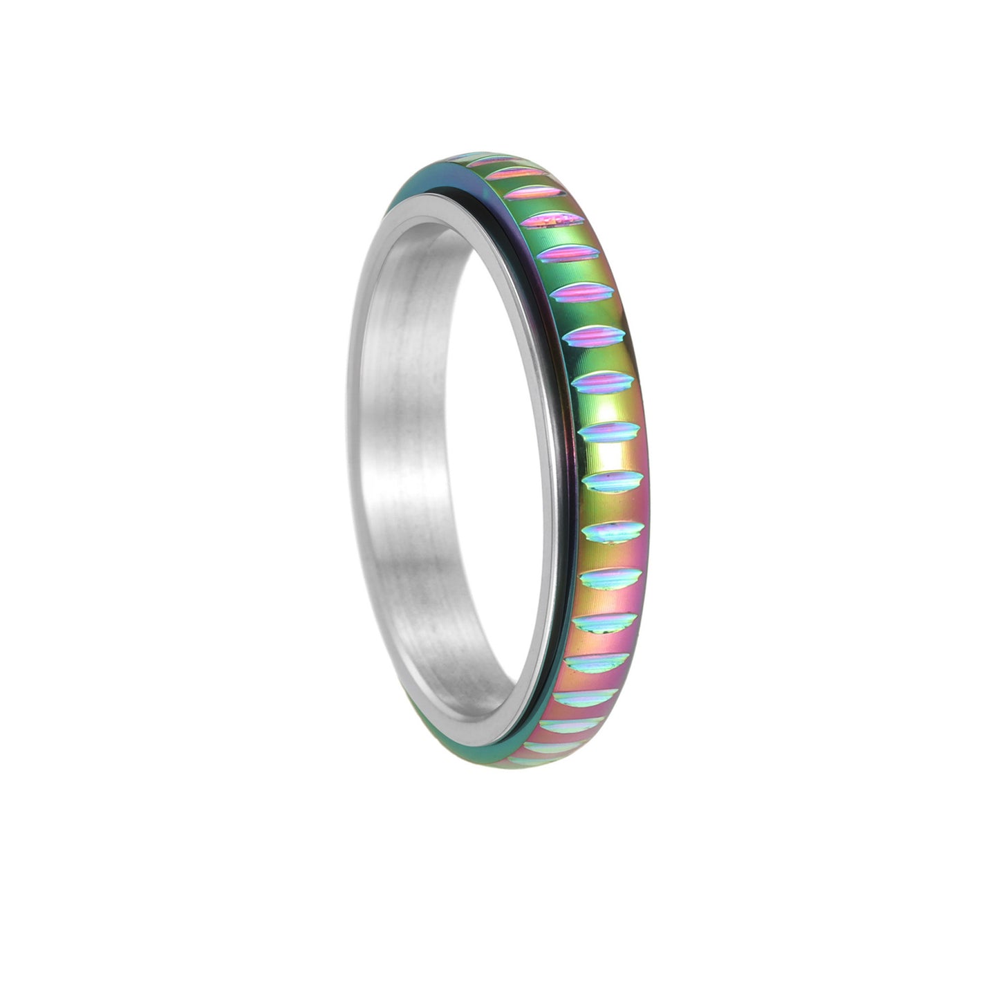 Rotating Ring 4mm Stainless Steel Stress Relief for Women