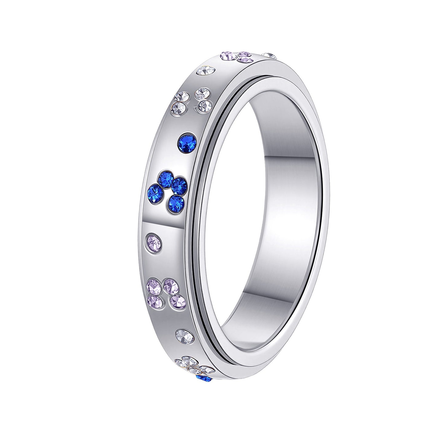 Planderful Rotatable Titanium Zircon Decompression Ring for Women Unisex Everyday Genie Collection