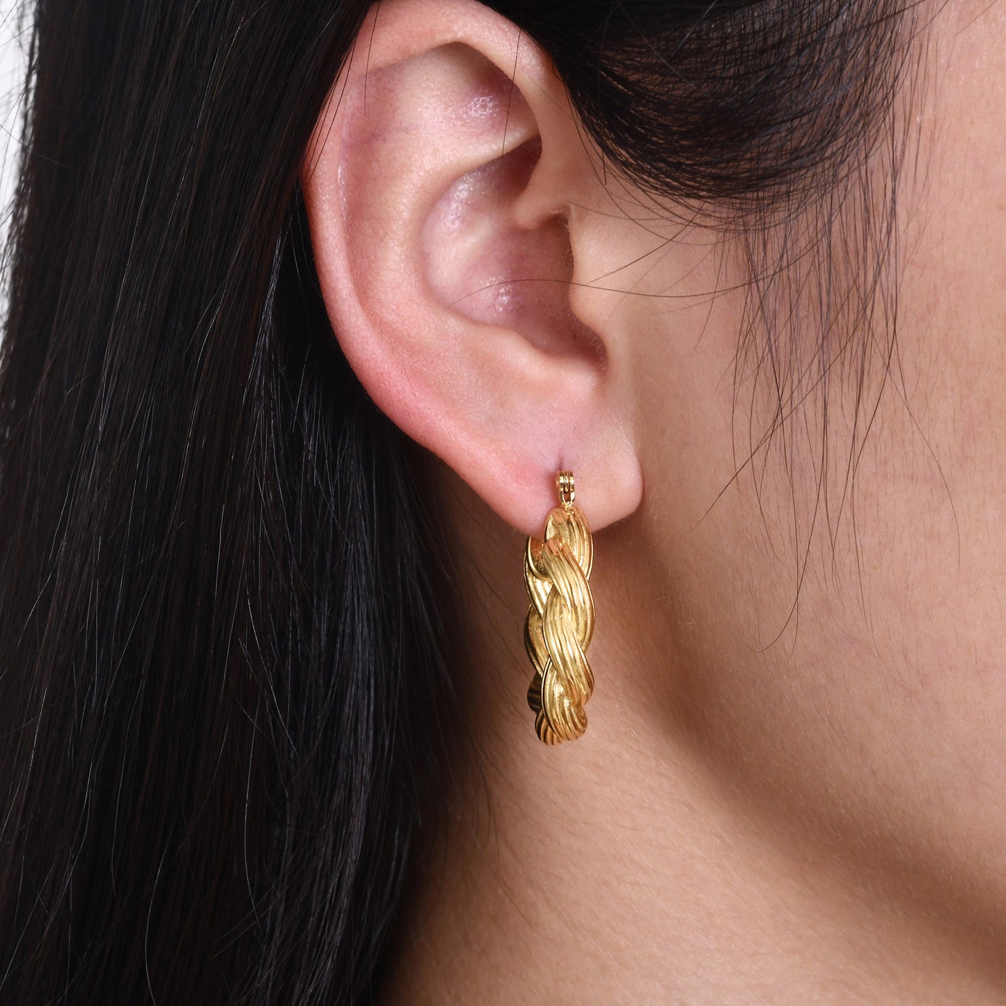 European And American Cross-Border Wholesale Women's Jewelry Simple Personalized Stainless Steel Twist C Earrings