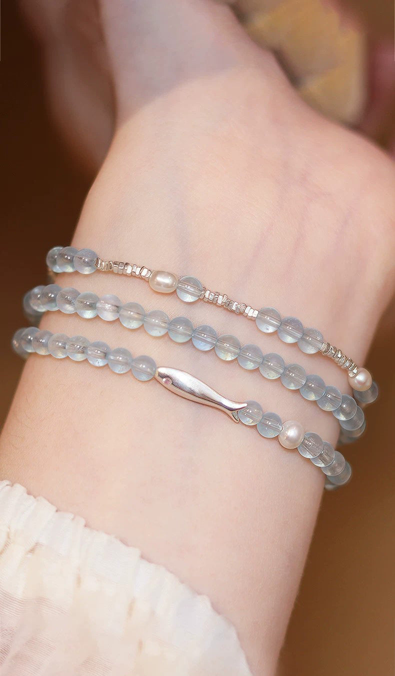 Freshwater Pearl Chalcedony Pearl Bracelet