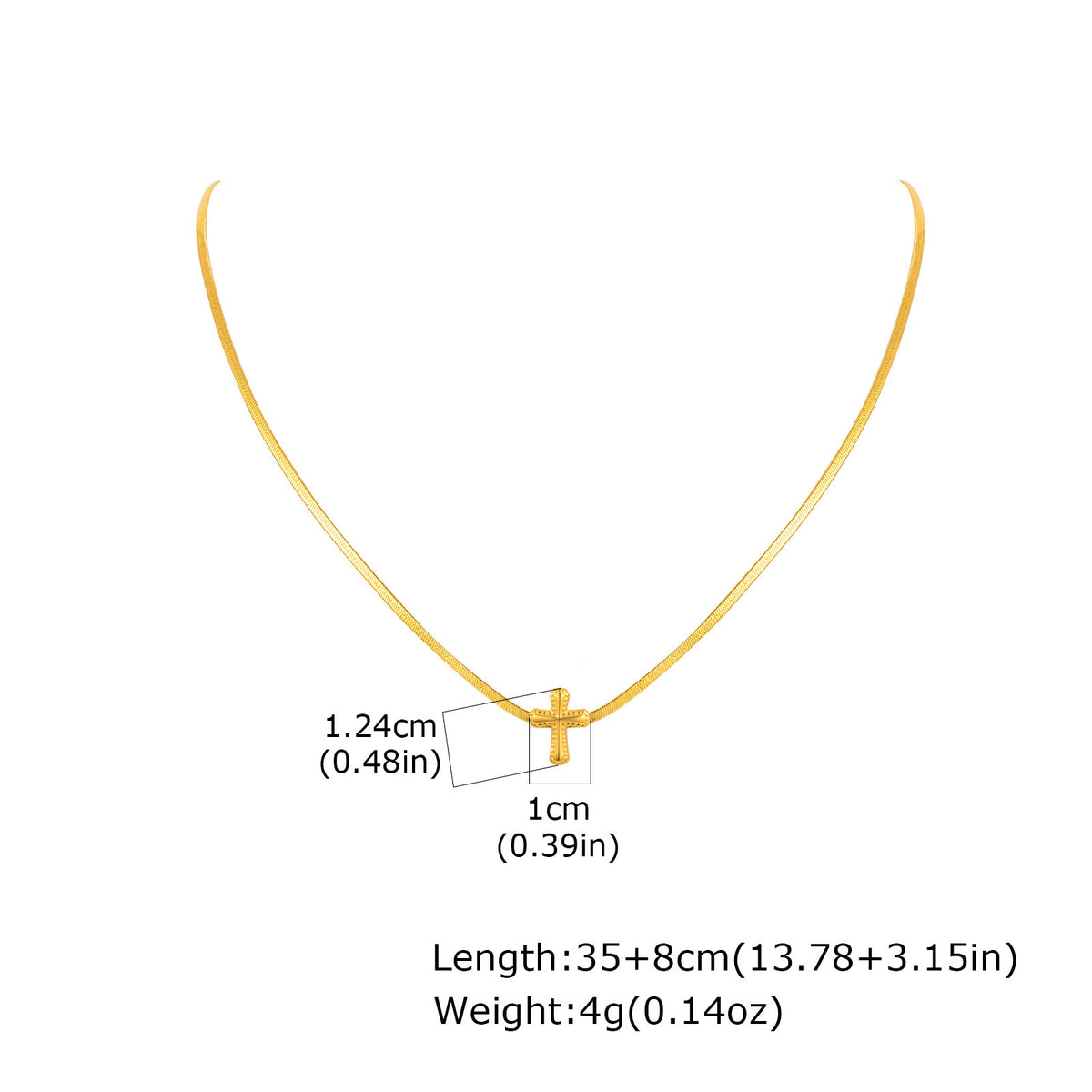 Rust Steel Hip-Hop Cross Without Blade Chain Necklace