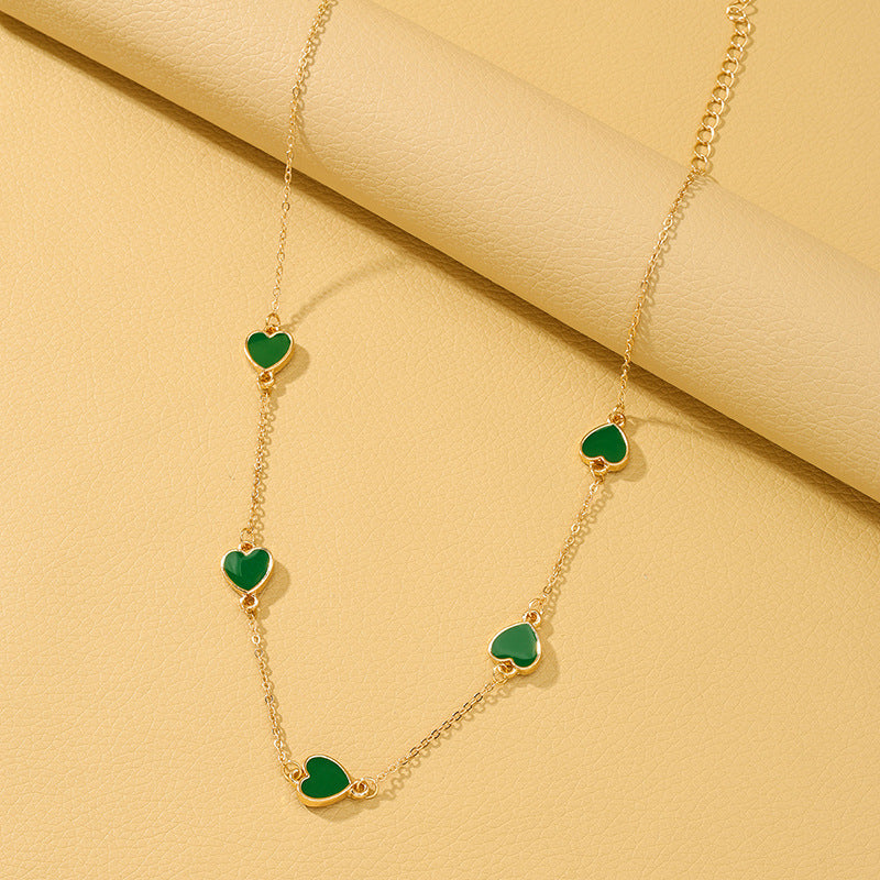 Elegant Glazed Love Collar Necklace for Women - Vienna Verve Collection