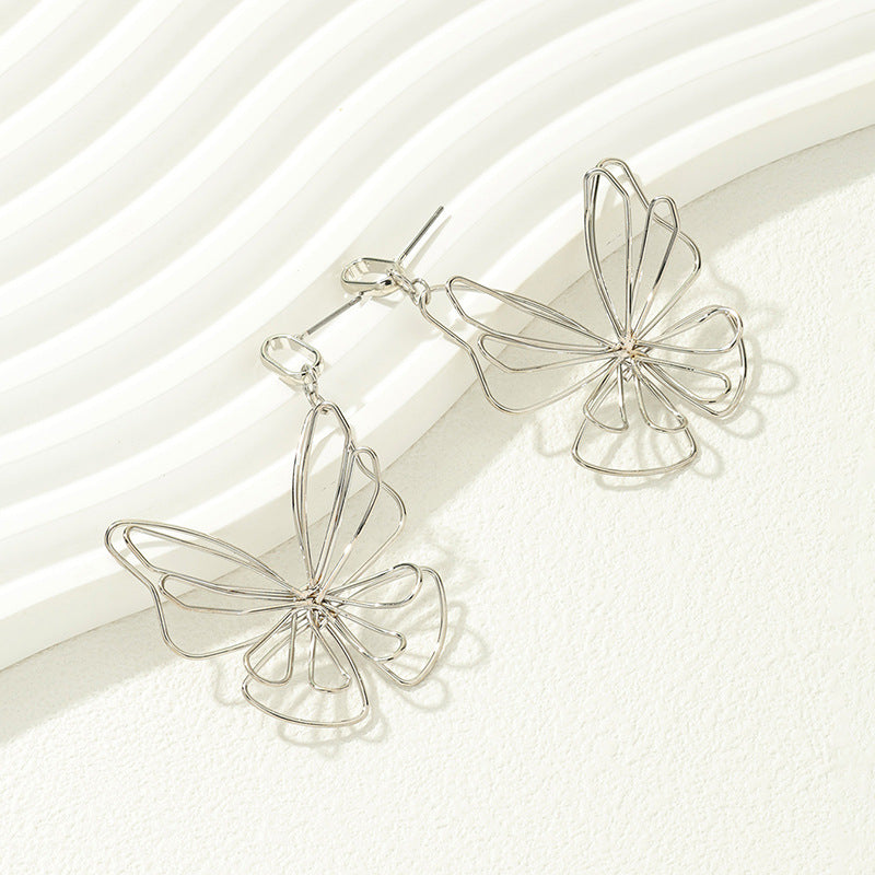 Enchanting Hollow Butterfly Earrings in Forest Style, Vienna Verve Collection