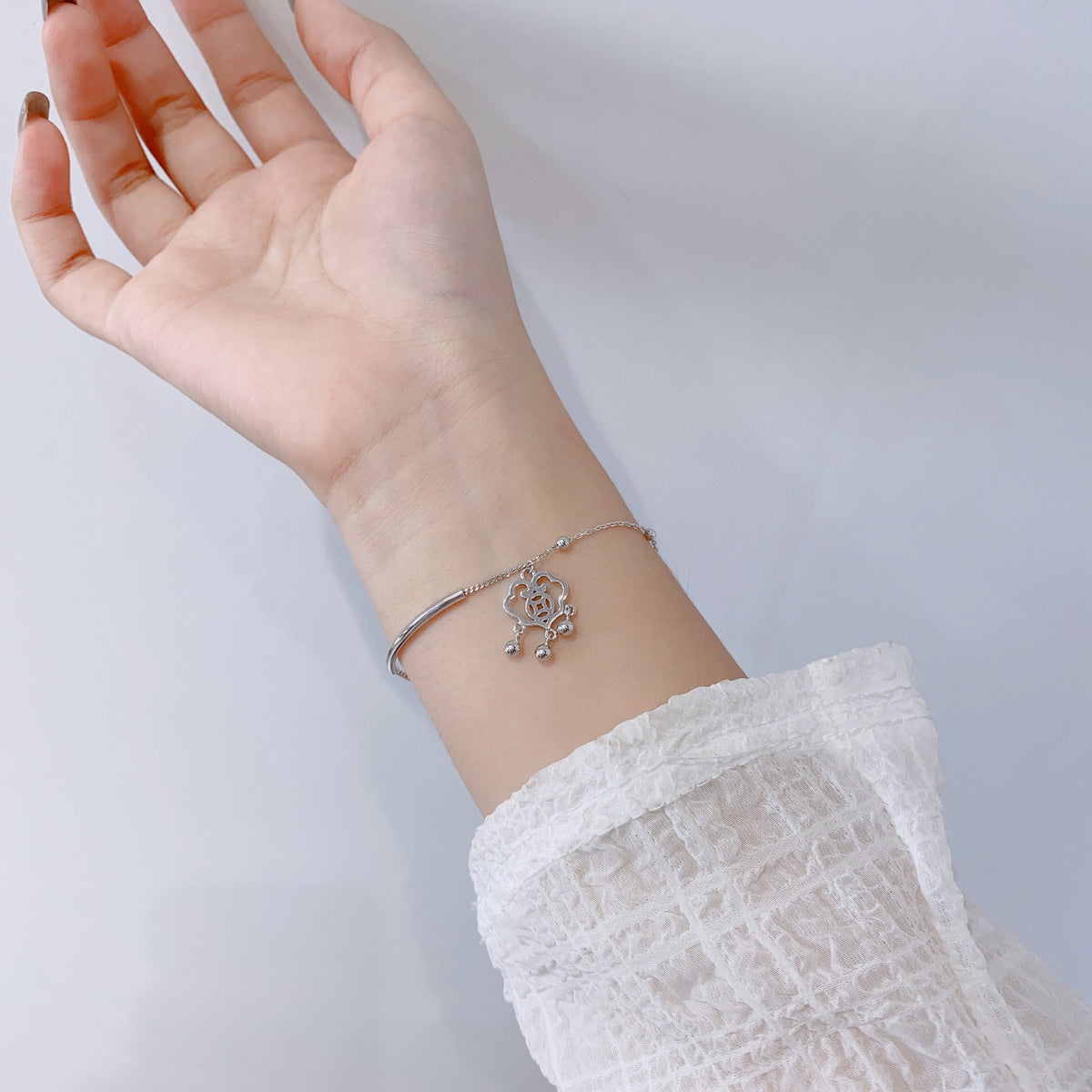 Minimalist Ruyi 925 Sterling Silver Bracelet