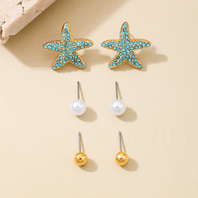 Planderful Vienna Verve Earrings – Ocean-Inspired Metal and Zircon Design