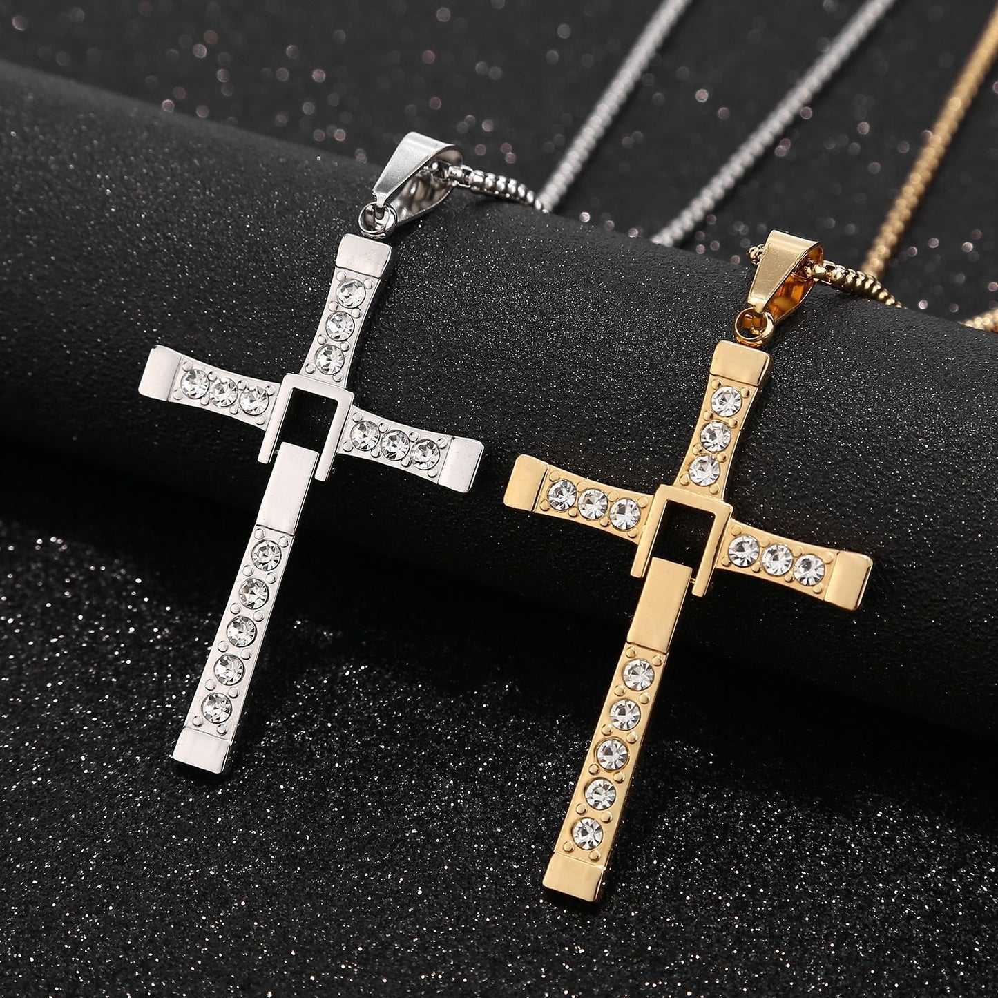 1. Planderful Cross Necklace For Men Titanium Steel Pendant Gift For Him Vintage Retro Hip Hop