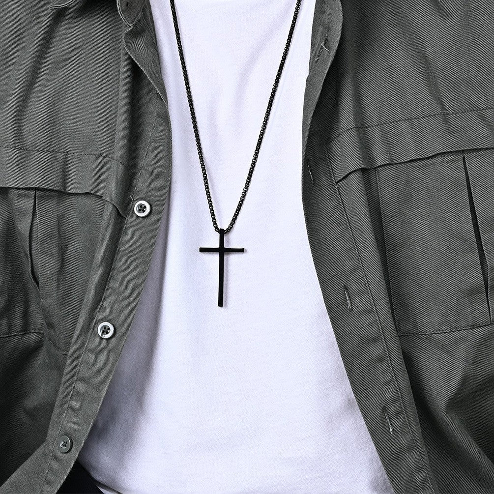 European and American Style Stainless Steel Cross Pendant Set