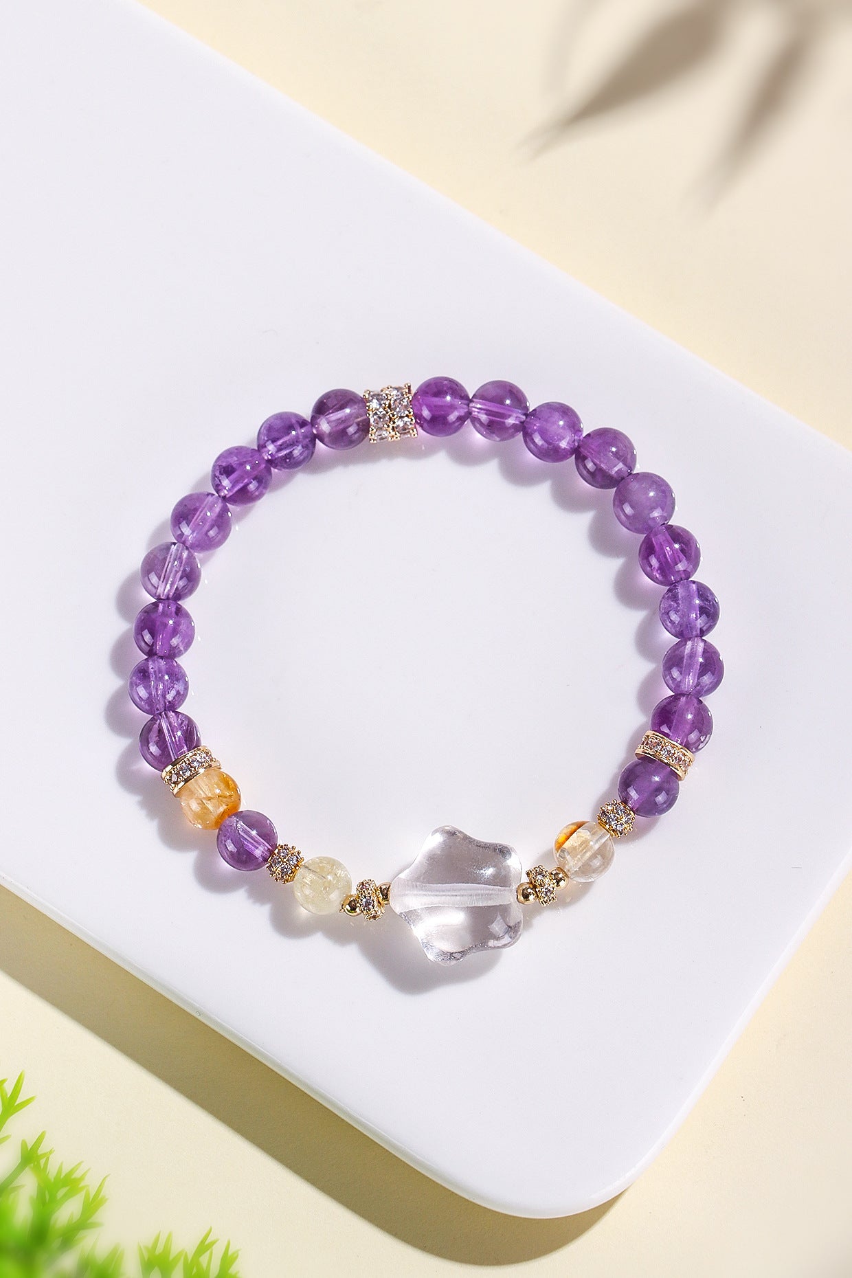 Planderful Fortune's Favor Bracelet – Elegant Amethyst and Crystal Design