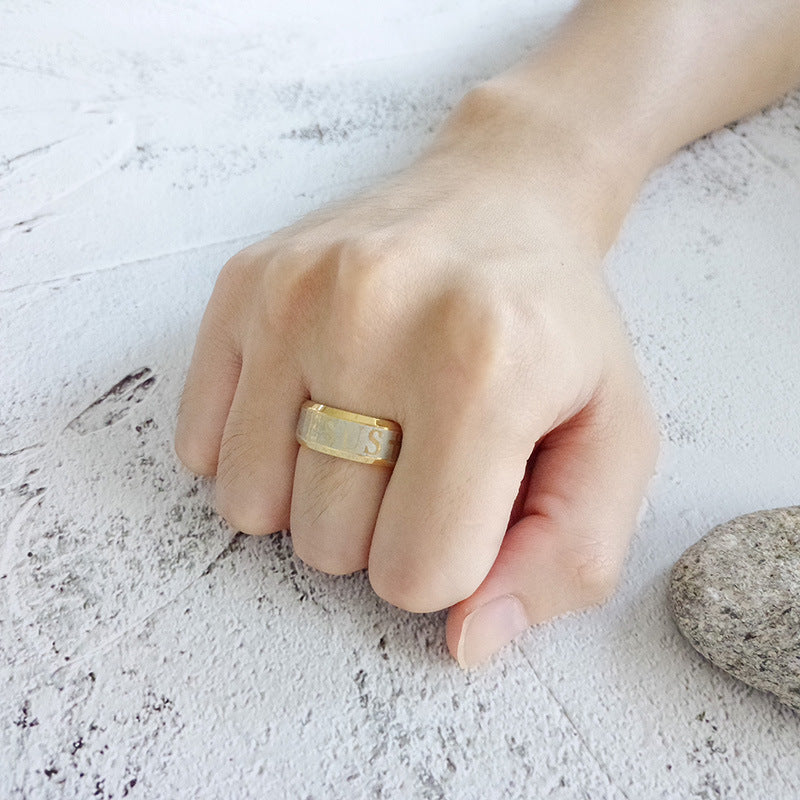 Animation Peripheral Jewelry 8MM Stainless Steel Ring for Men