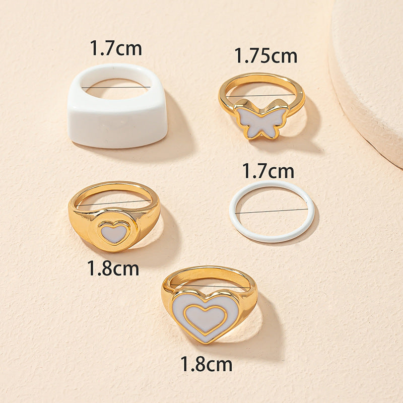 Butterfly Charm Ring Set: Trendy Online Fashion Statement