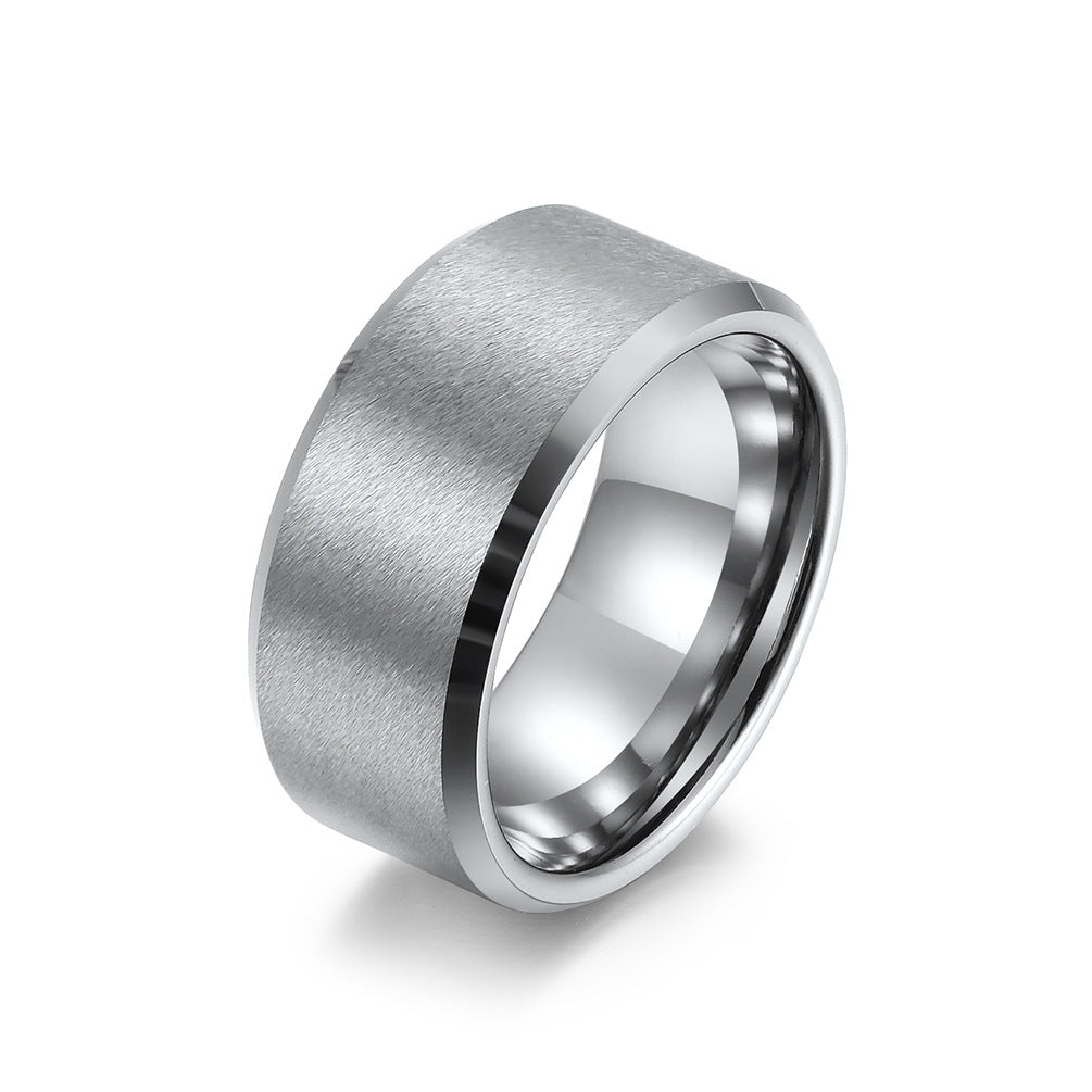 Planderful Tungsten Steel Ring Unisex Minimalist Sand Surface 6-10mm Everyday Genie Jewelry