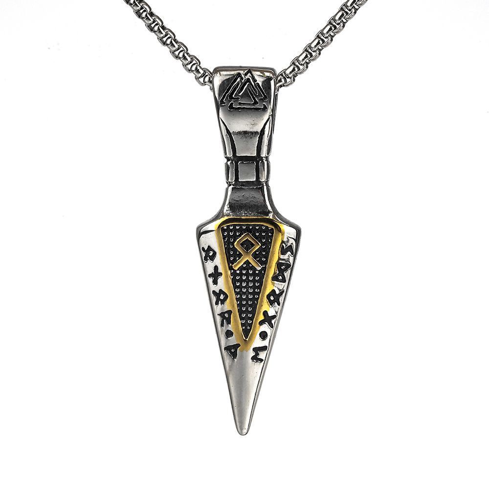 Nordic Viking Runavin Men's Stainless Steel Arrow Necklace
