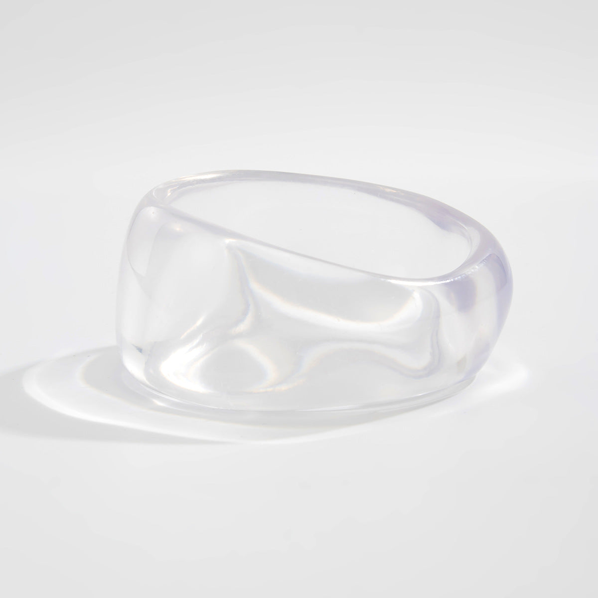 Transparent Irregular Section Bracelet Glossy Stacked Bracelet