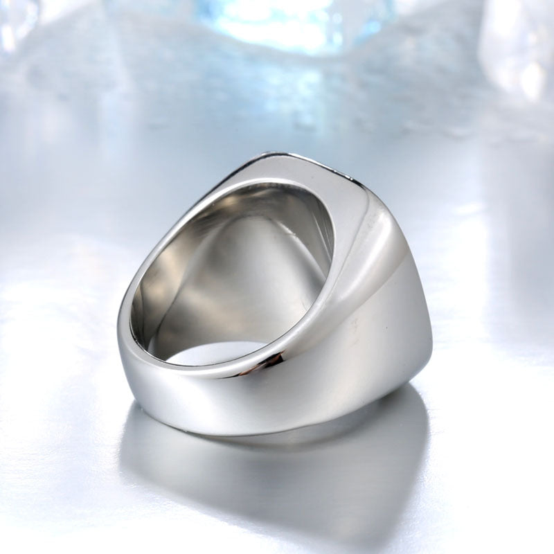 Sleek Unisex Titanium Steel Square Ring for Modern Elegance