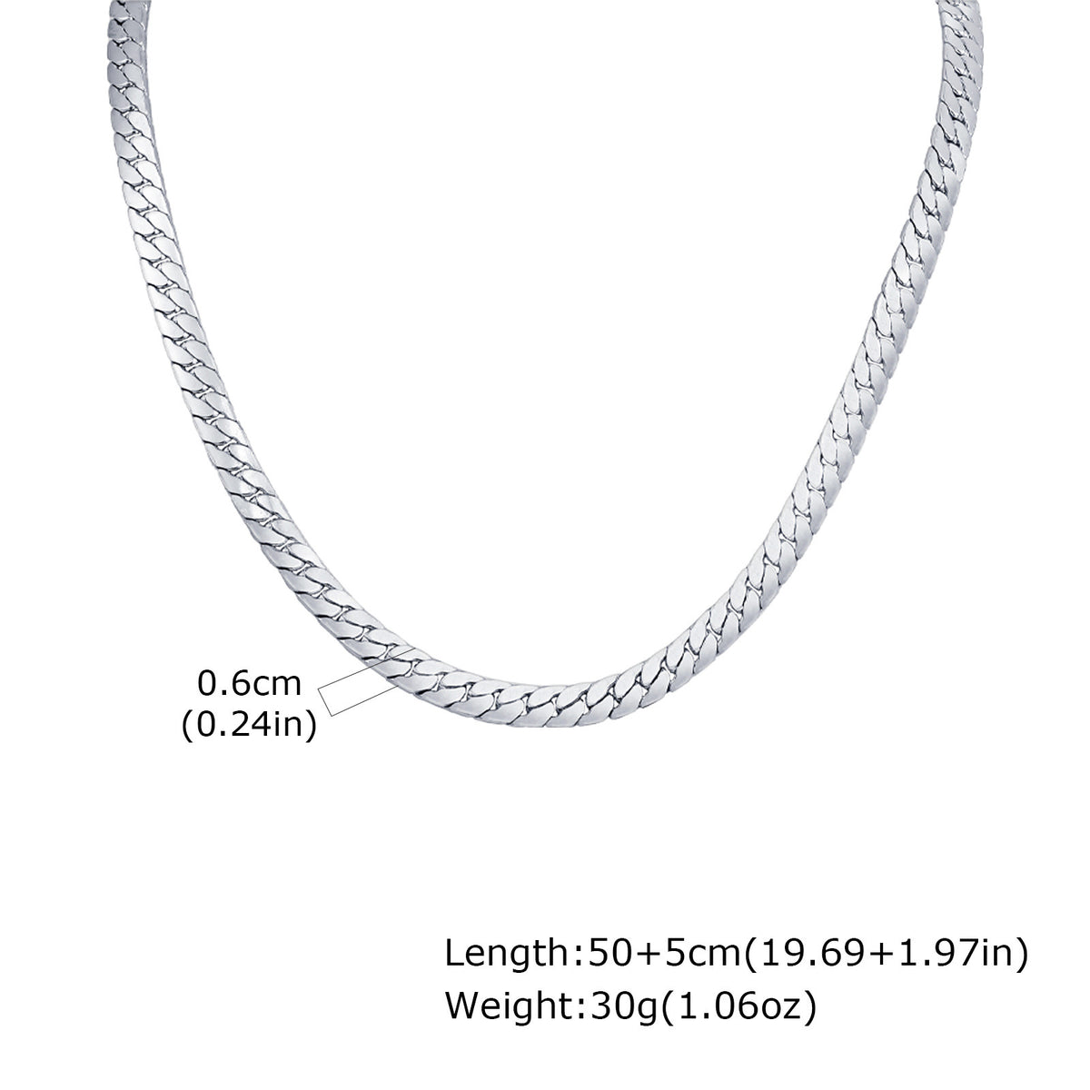 Stainless Steel Flat Four-Sided Encrypted Nk Chain Necklace Black Boys