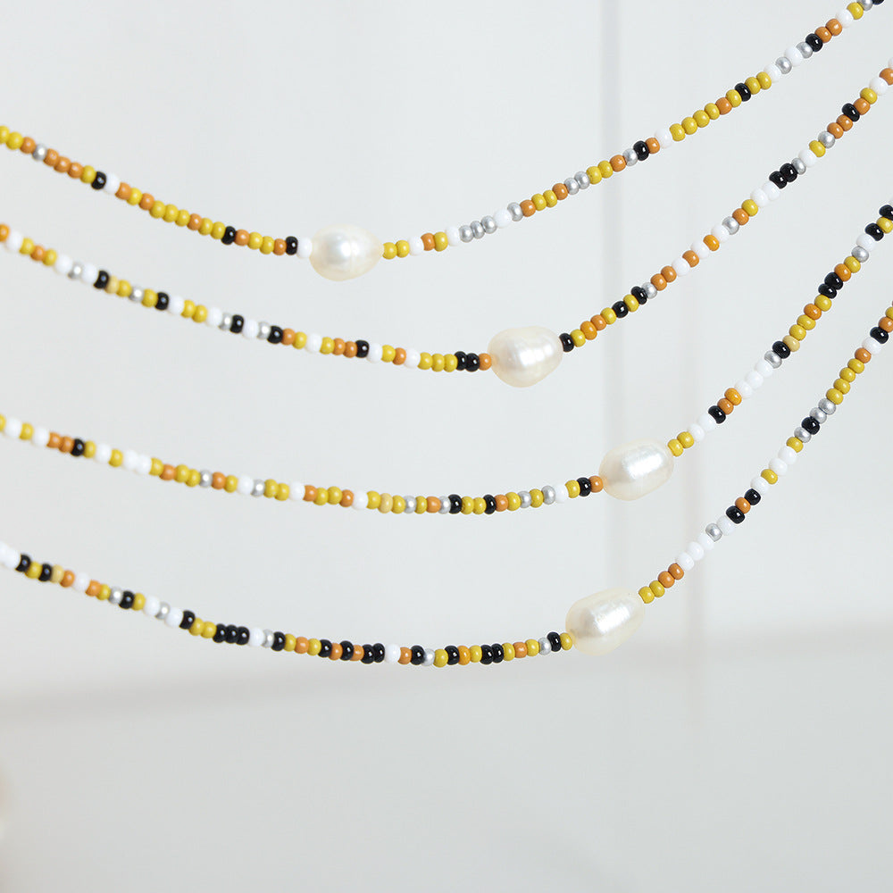 Bohemian Pearl Pendant Necklace - Handcrafted Retro Charm