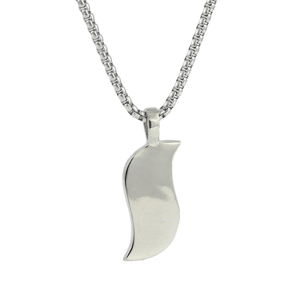 European And American Stainless Steel Glazed Pendant Necklace