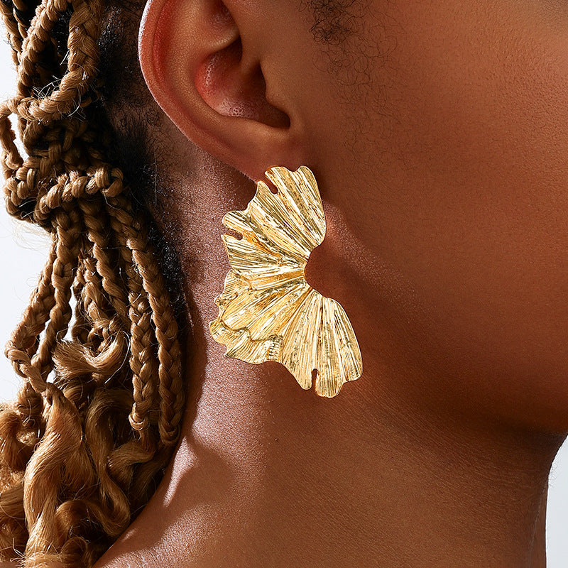 Planderful Vienna Verve Earrings – Exaggerated Metal Texture Design