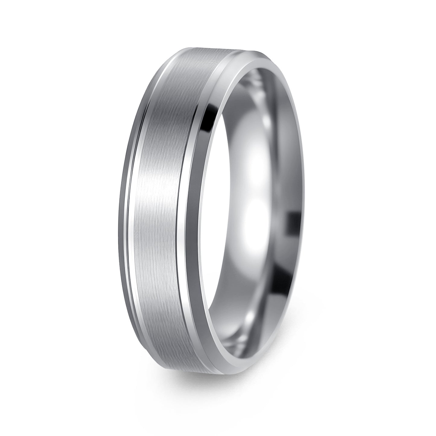 Planderful Everyday Genie Stainless Steel Ring 8 6mm Wide Minimalist Double Bevel For Men With Unisex Protection