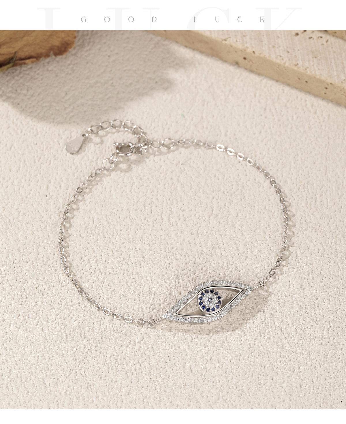 925 Sterling Silver Eye Openwork Zircon Bracelet