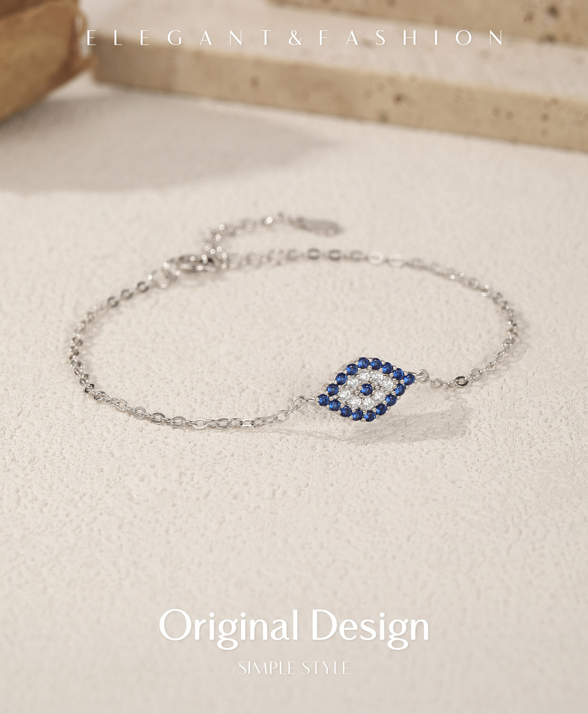 925 Sterling Silver Minimalist Eye Bracelet