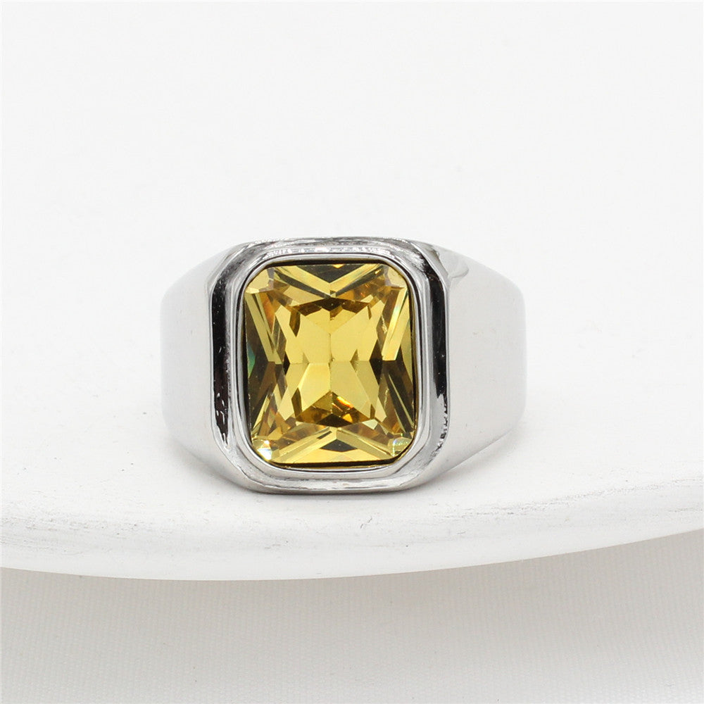 Planderful Minimalist Zircon Ring Titanium Steel Unisex for Men and Women Durable Everyday Jewelry