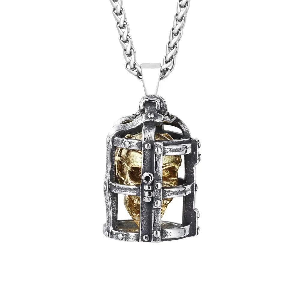 Vintage Skull Stainless Steel Pendant Necklace