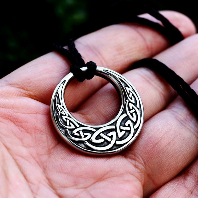 Stylish Nordic Viking Celtic Knot Titanium Steel Pendant for Men - Retro Pattern Wholesale