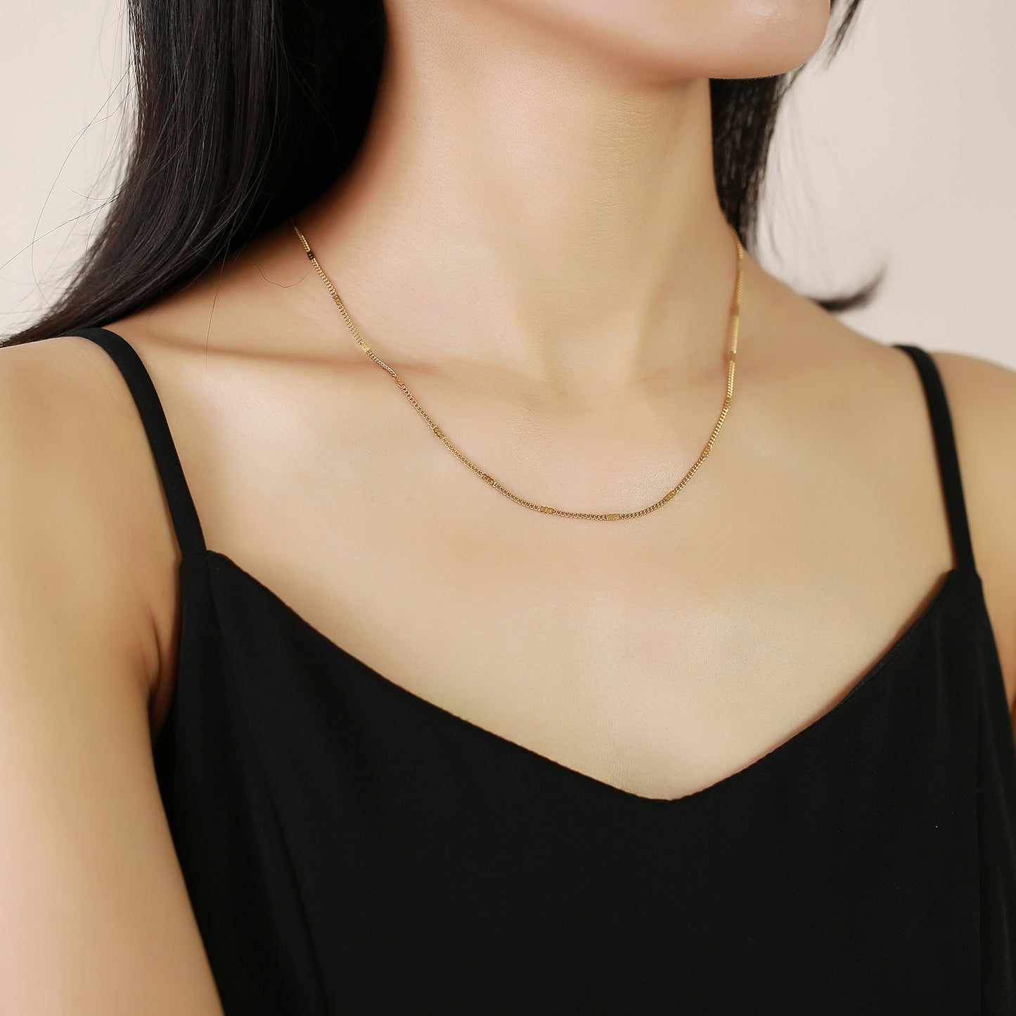 Stainless Steel Necklace Gold Women's Long Titanium Steel Jewelry