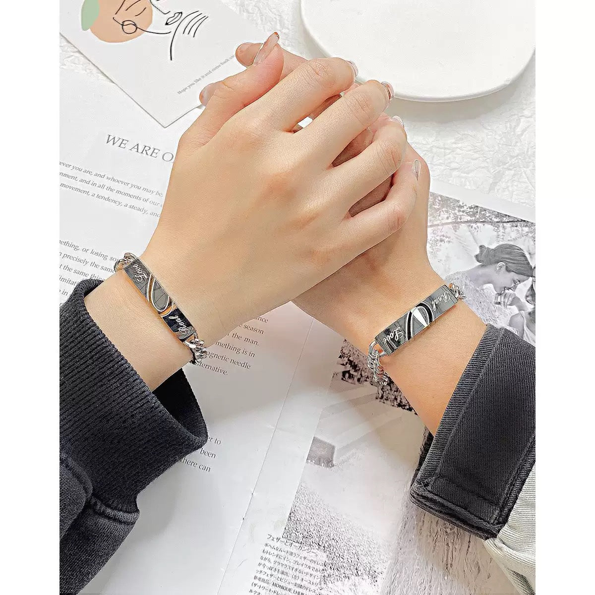 Titanium Steel Couple Bracelet Puzzle Love By Planderful Everyday Genie For Couples Valentine Gift