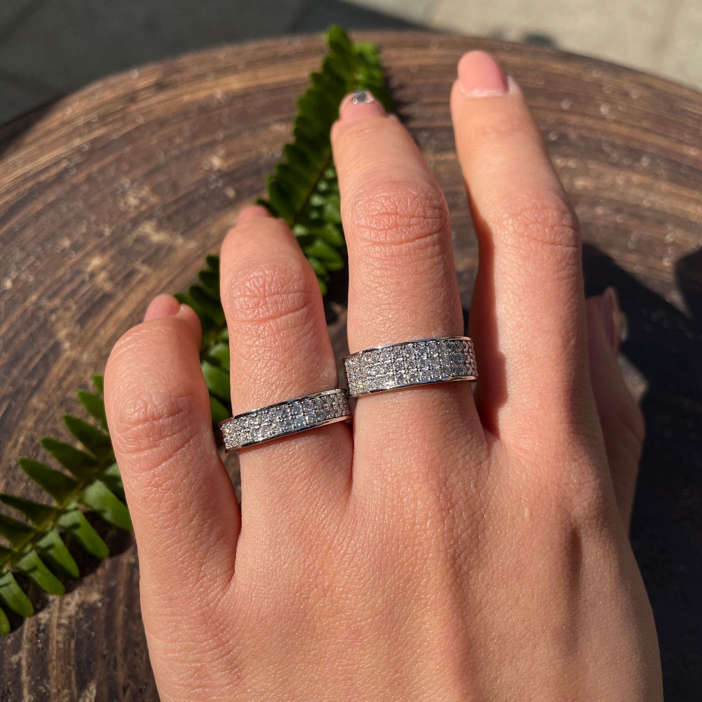 2025 New Full Diamond Ring Men And Women Moissanite Pair Ring