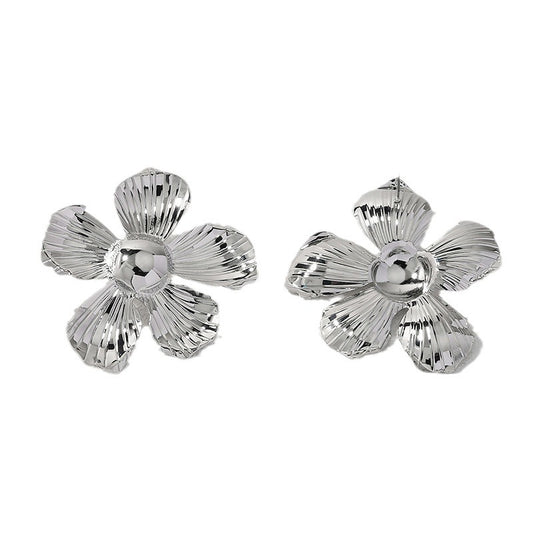 Chic Metal Flower Stud Earrings - Vienna Verve Collection