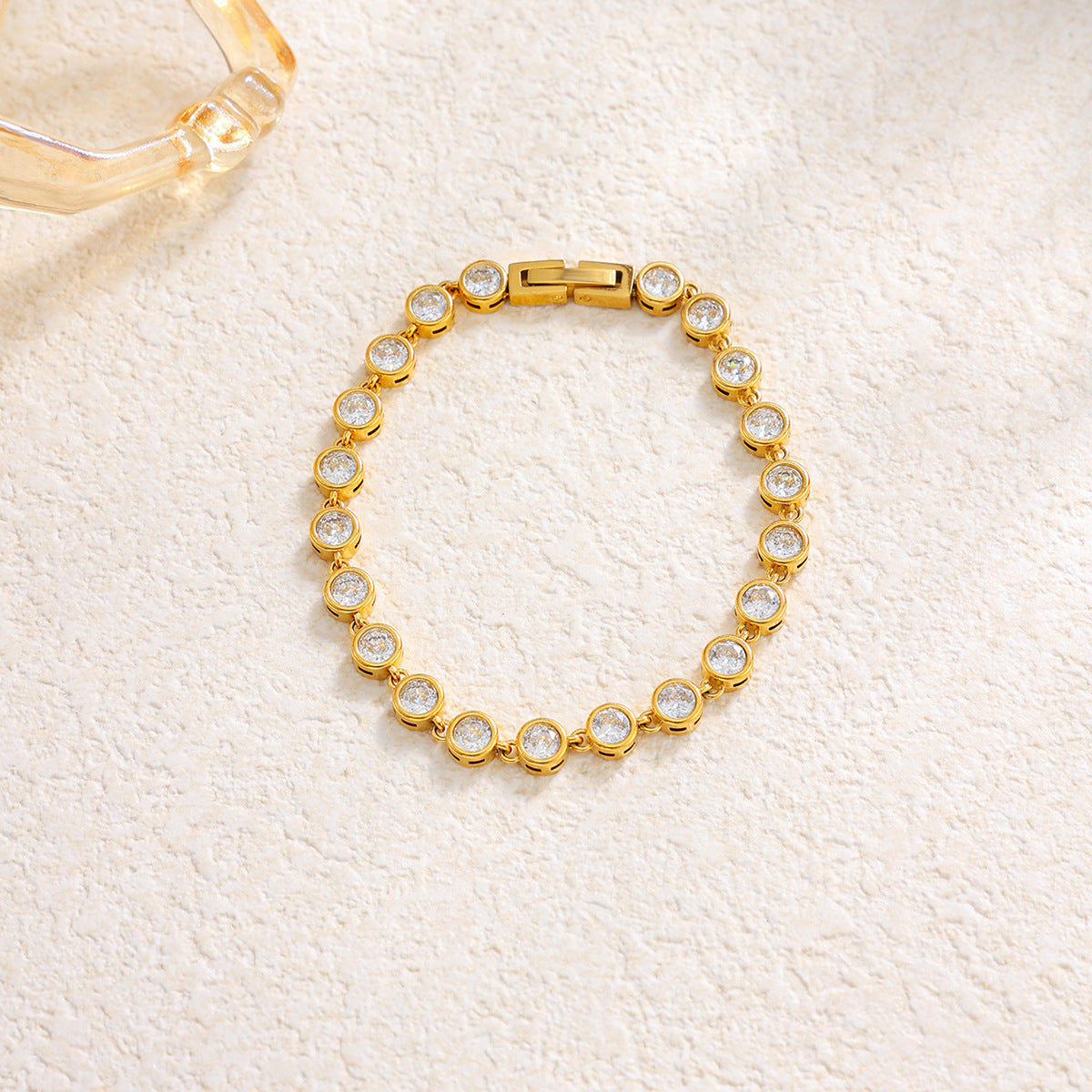 Serpentine Corrugated Star Zircon Opening Bracelet Stainless Steel Full Of Zircon